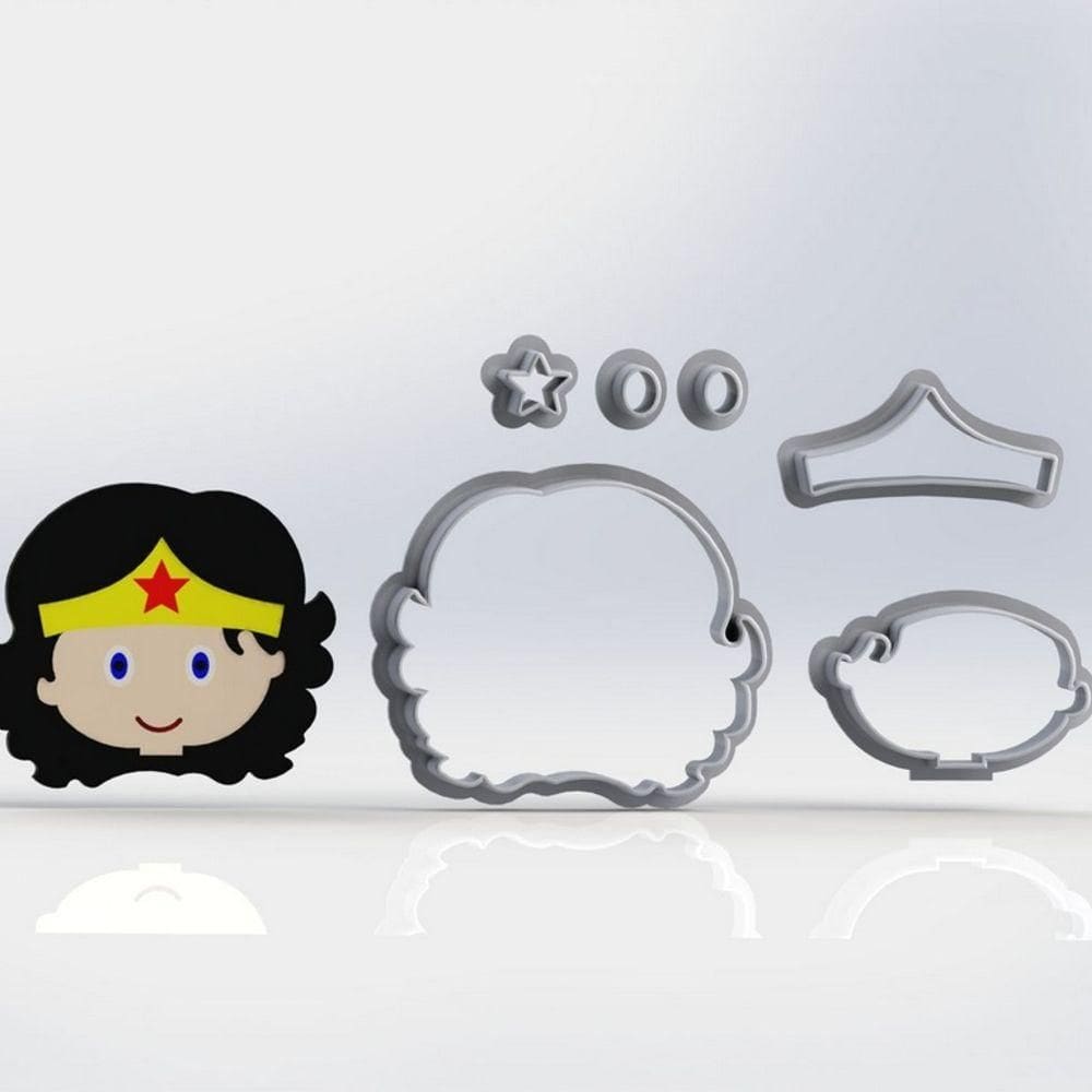 Cortador Mulher Maravilha Rosto Modular Tamanho 5 Cm
