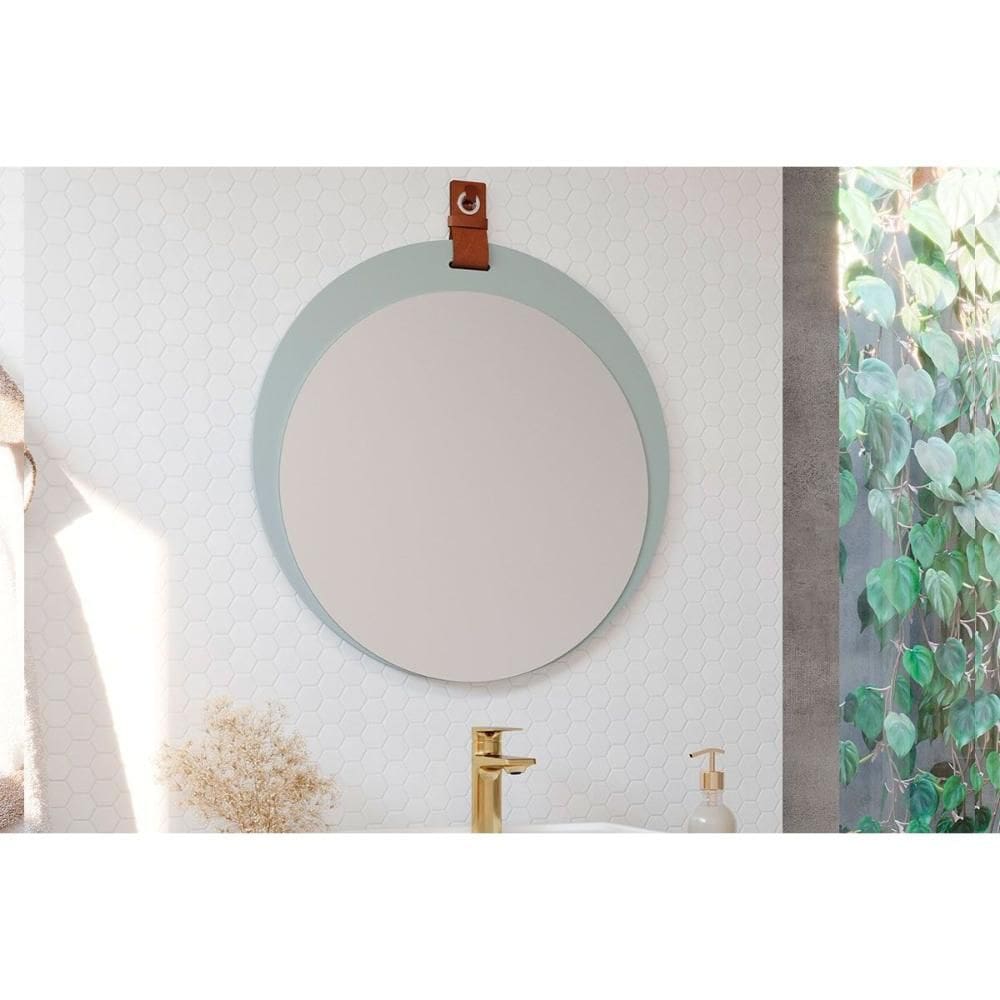 Espelheira de Banheiro Lua Parede Oval 60x60cm Pistache - MGM