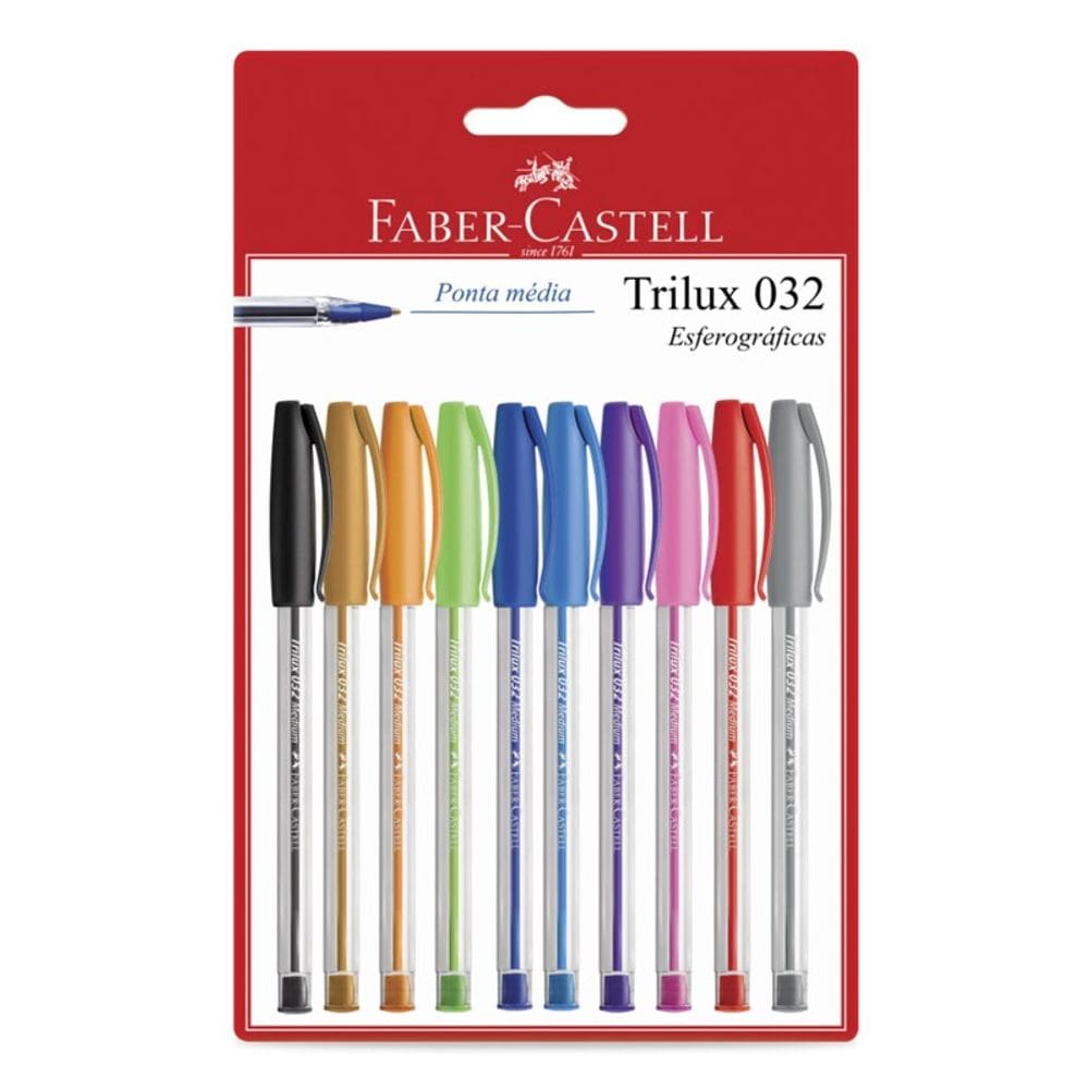 Caneta Esferográfica TRILUX Colors 1.0 com 10-Faber Castell