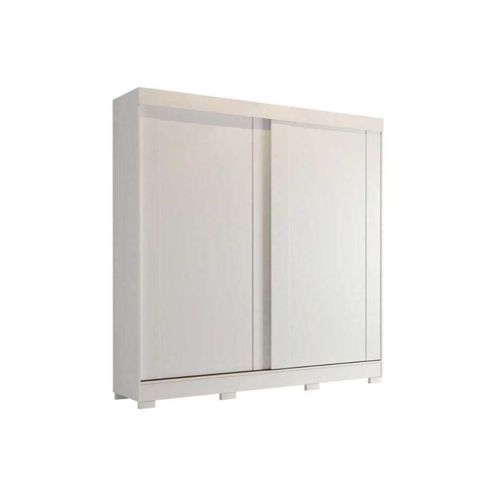 Guarda Roupa Casal 2 Portas de Correr e 3 Gavetas c/ Pés Ilhéus Branco - Panan