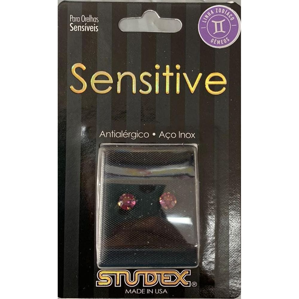 Brinco Studex Sensitive Zodíaco 5Mm Gêmios - Amentista Roxo