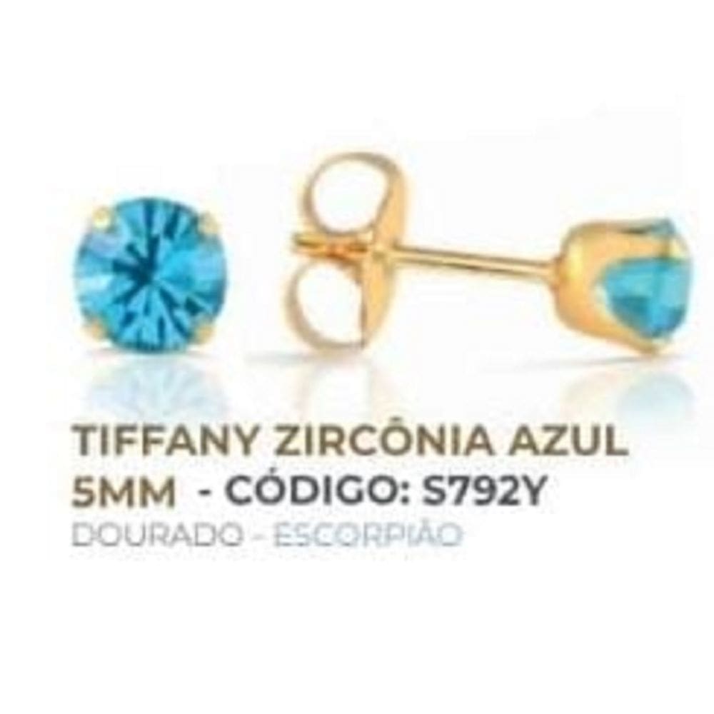 Brinco Studex Sensitive Zodíaco 5Mm Escorpião Zircônia Azul