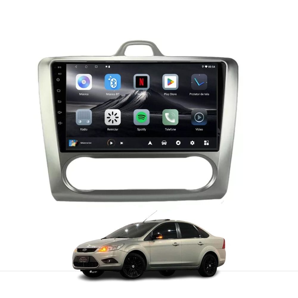 Central Multimídia Focus Ar Digital 2009/2012 Adak G2 Tela de 9" QLED 2GB de RAM 64GB Android Auto e Carplay + Câmera de ré