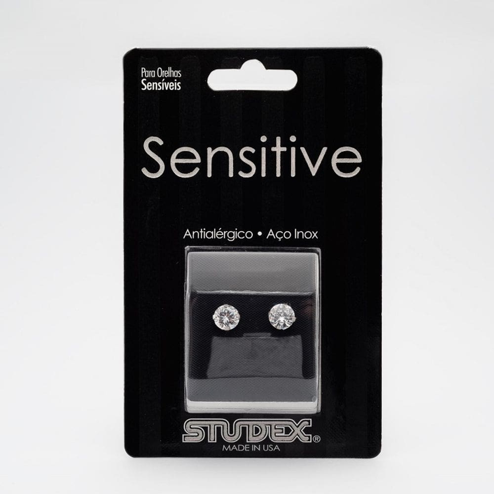 BRINCO STUDEX SENSITIVE AD TIFFANY ZIRCÔNIA 6MM S6100w