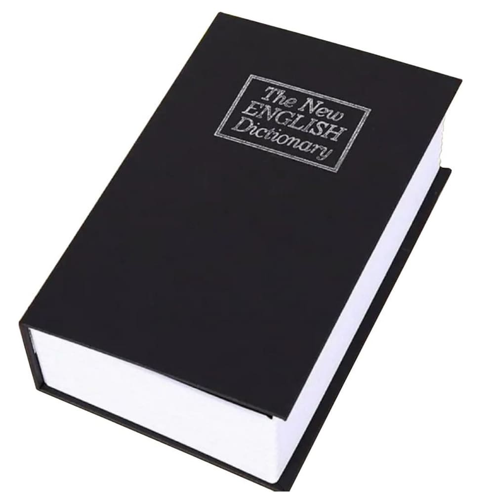 Cofre Camuflado Formato de Livro Discreto Porta Jóias Com Chave 18x11cm