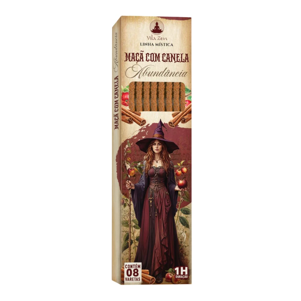 Incenso Linha Mistica 0% Maça com Canela C/8 Varetas