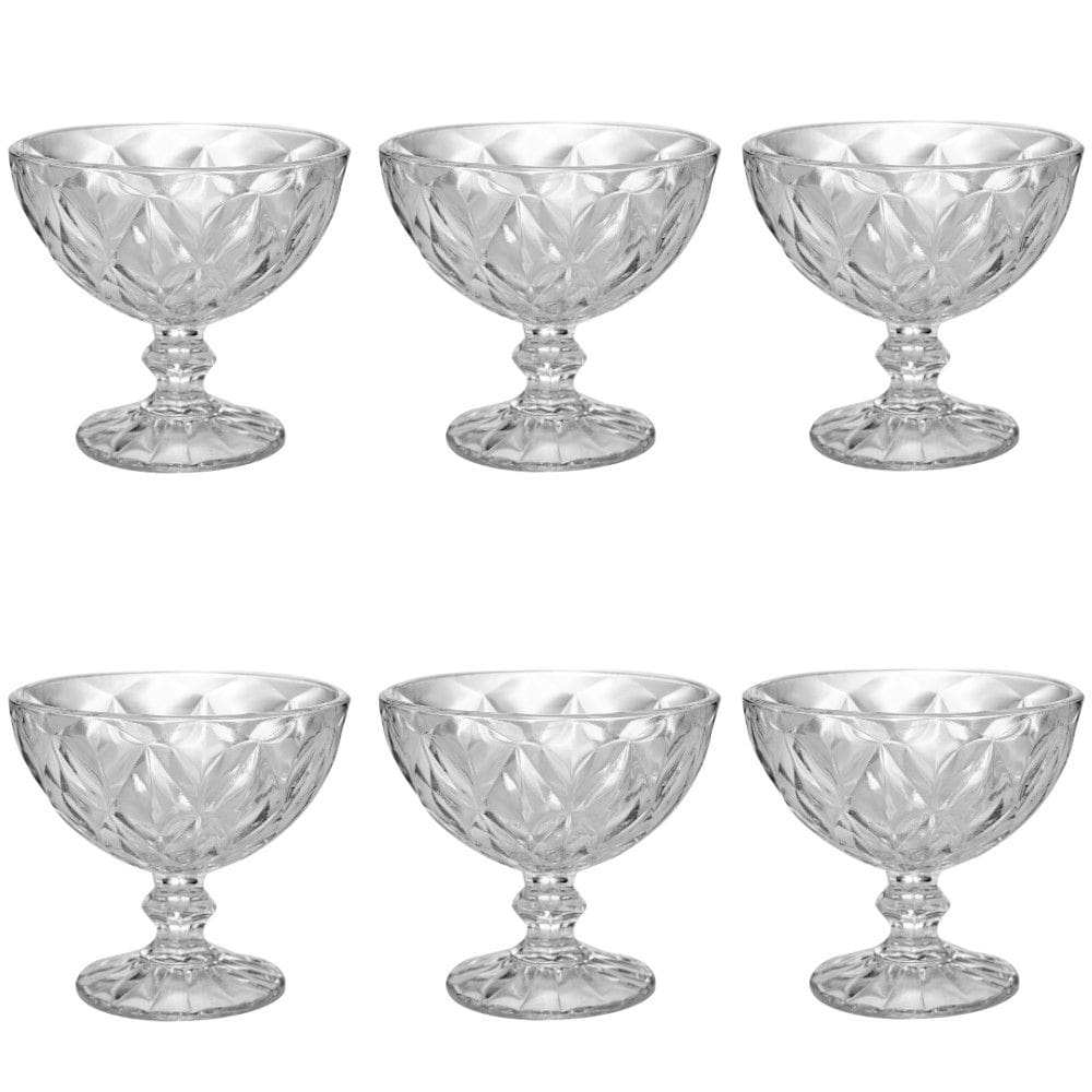 Taças de Vidro para Sobremesa 6 Peças 250 ml Diamonds Lyor