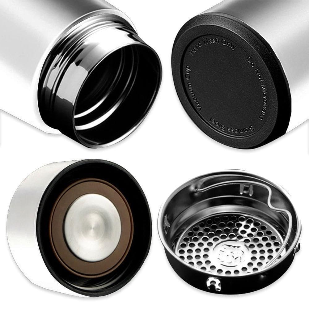 Garrafa Térmica Inteligente De Inox 500ml Tampa C-sensor De Temperatura Led água Café Chá Branco