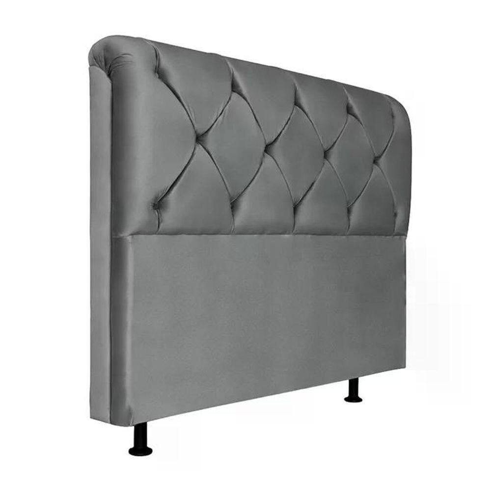 Cabeceira Queen 160Cm Barbara Suede Cinza Id Suede Cinza