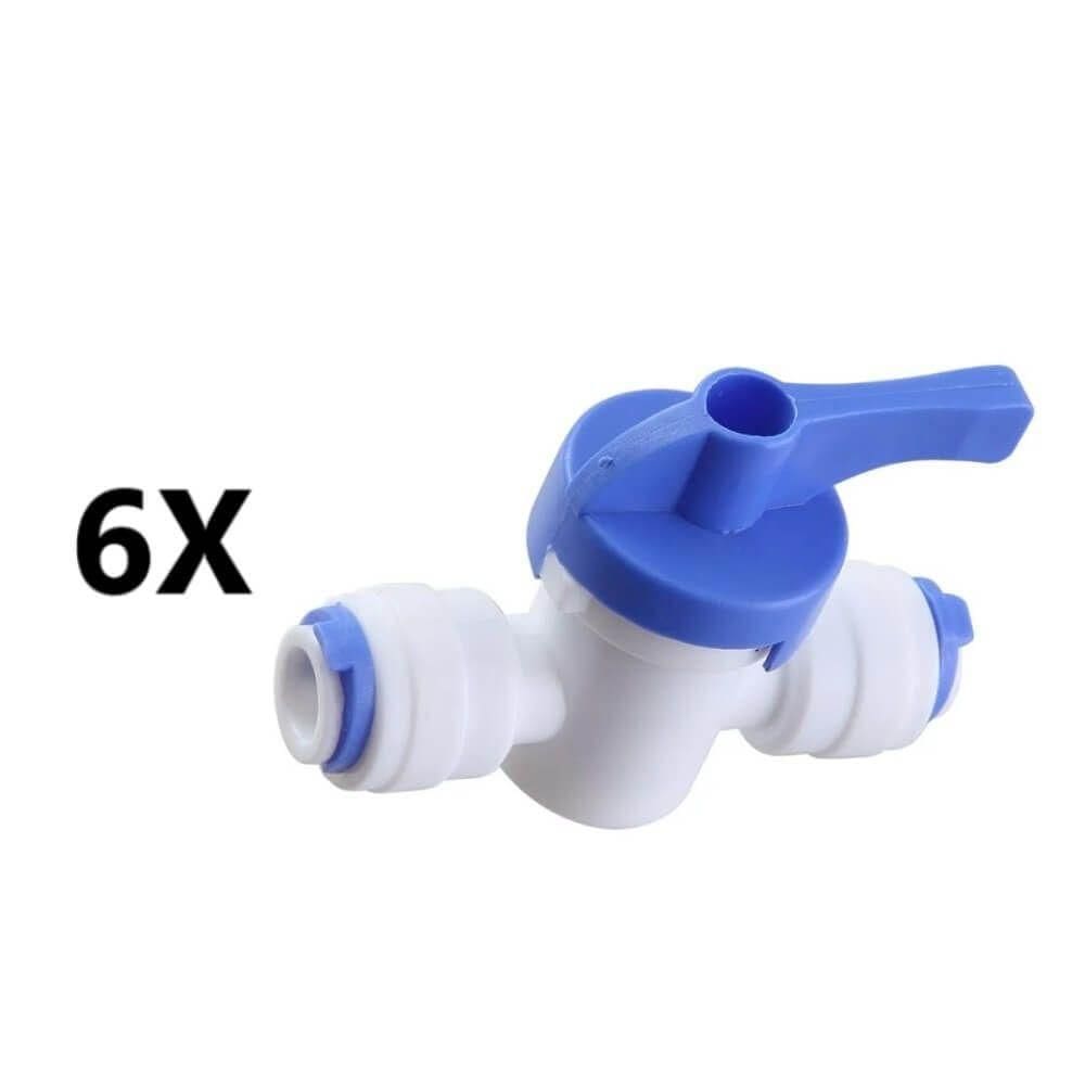 6 Valvula Registro Engate Rápido 3-8 X 3-8 Branca P- Filtro Tipo De Acessório Ou Peça De E Registro