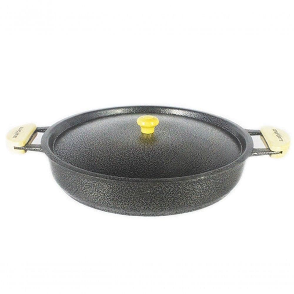 Frigideira Alumínio Craqueada Alça Meia Lua 28Cm Preto