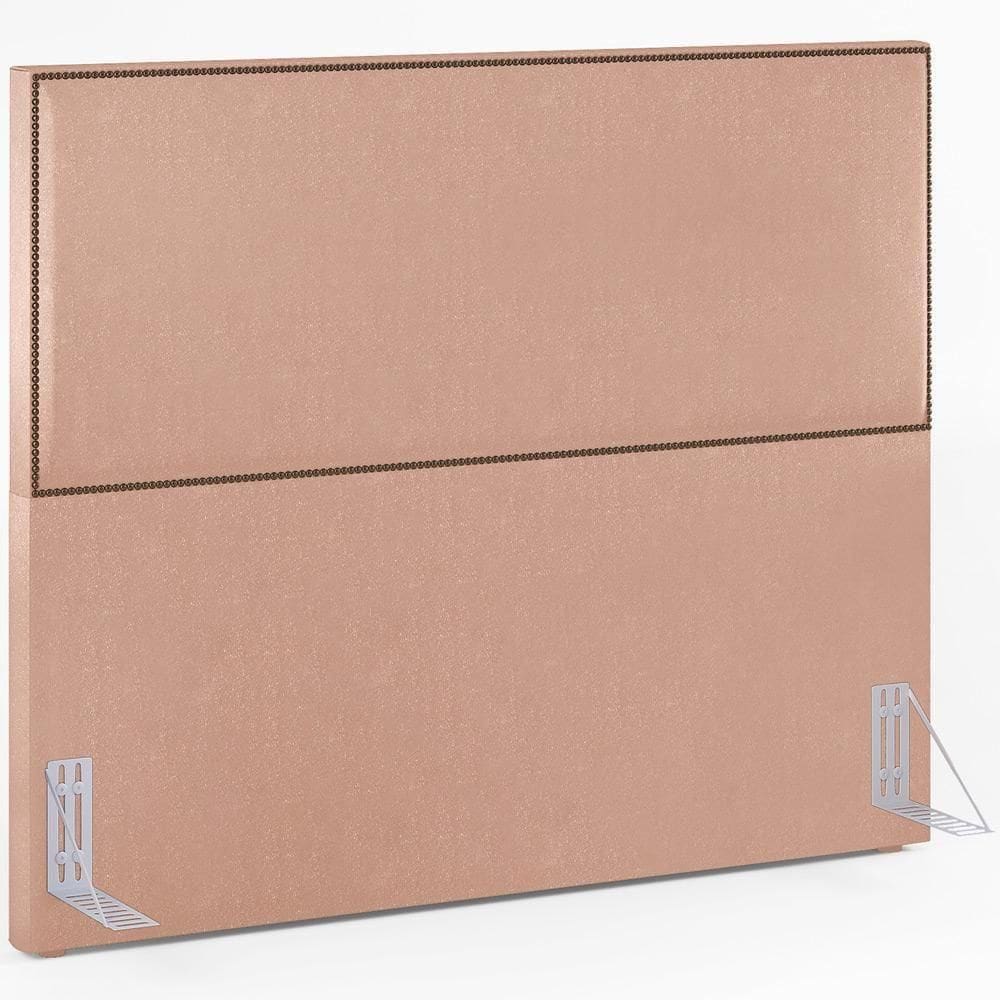 Cabeceira Cama Box Casal Com Tachas 140 Cm Linho Rosê