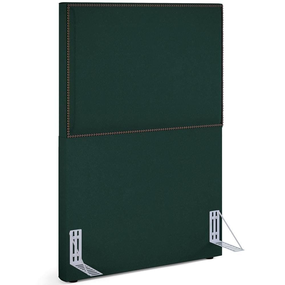Cabeceira Cama Box Solteiro 100 Cm Linho Verde Musgo