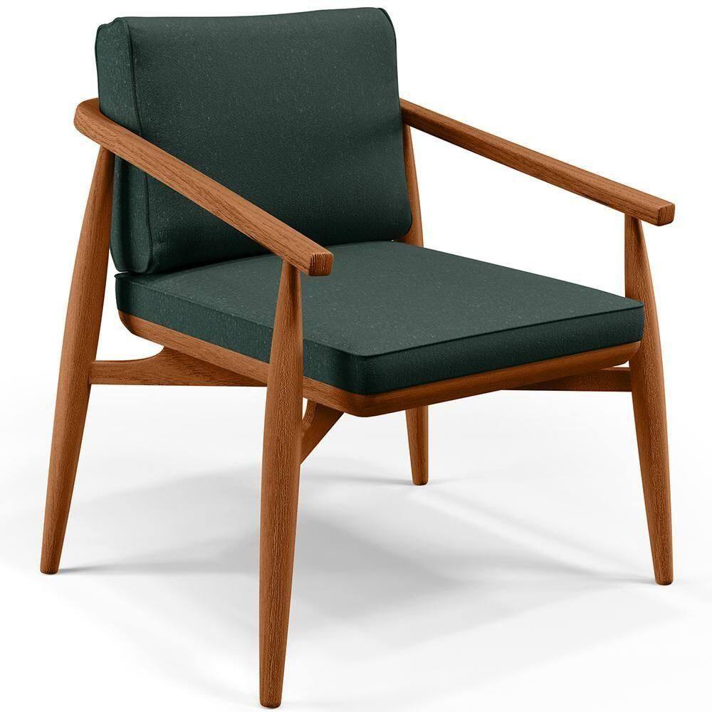 Poltrona Com Cintas De Corano Linho Verde Musgo
