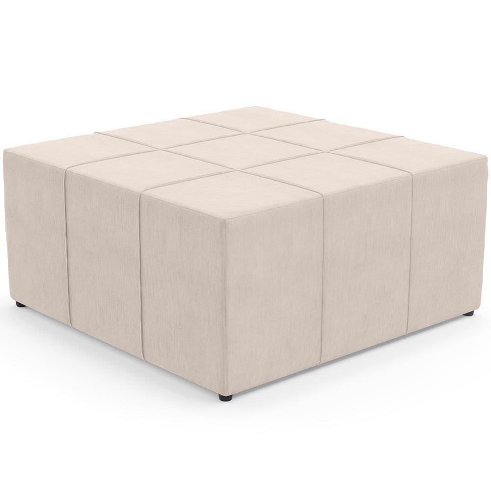Puff Quadrado Milano 90x90cm W01 Suede Bege