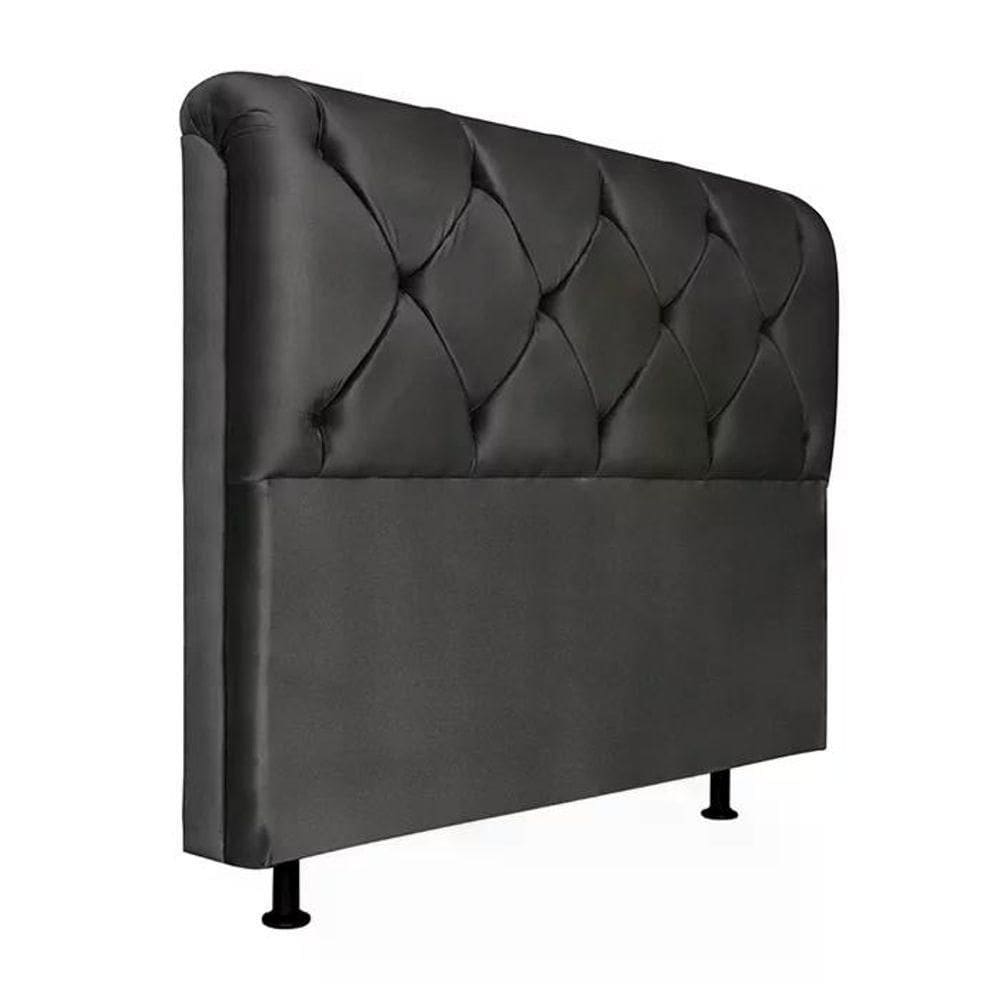 Cabeceira Queen 160Cm Barbara Suede Preto Id Suede Preto