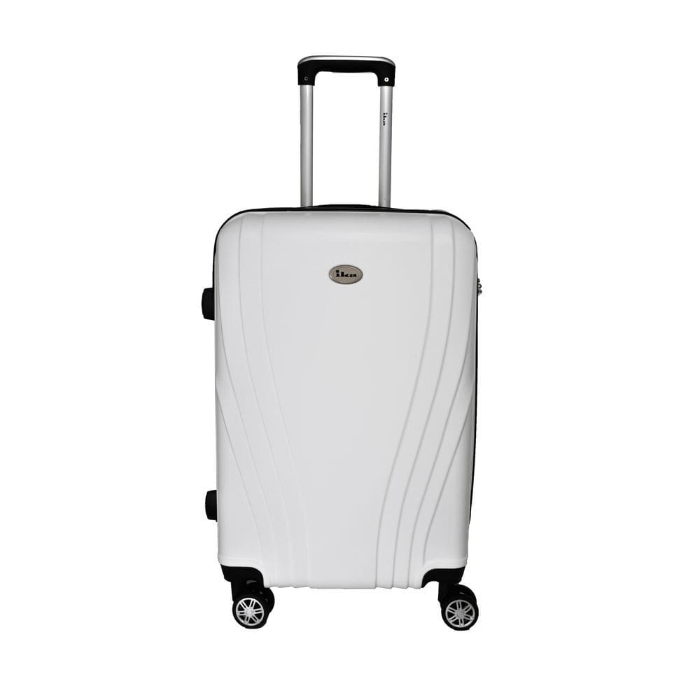 Mala de Bordo ABS para Viagem Ika Vanguard Cadeado Integrado Rodas Duplas 360º Branco