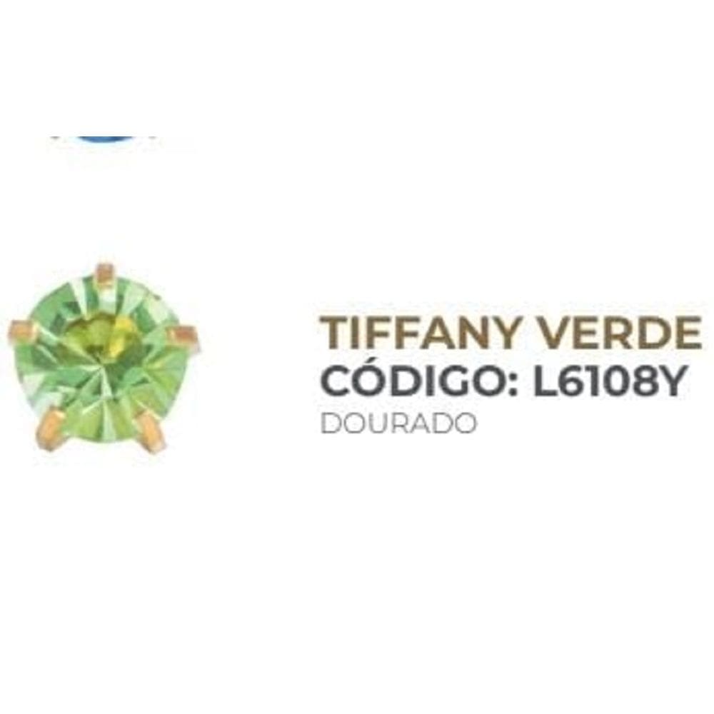 Brinco Studex Supermaxxi Tiffany Verde 6Mm L6108y Dourado