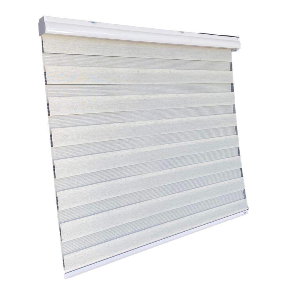 Persiana Rolo Tecido Duplo Zebra C/Bandô Linho 160 L x 220 A