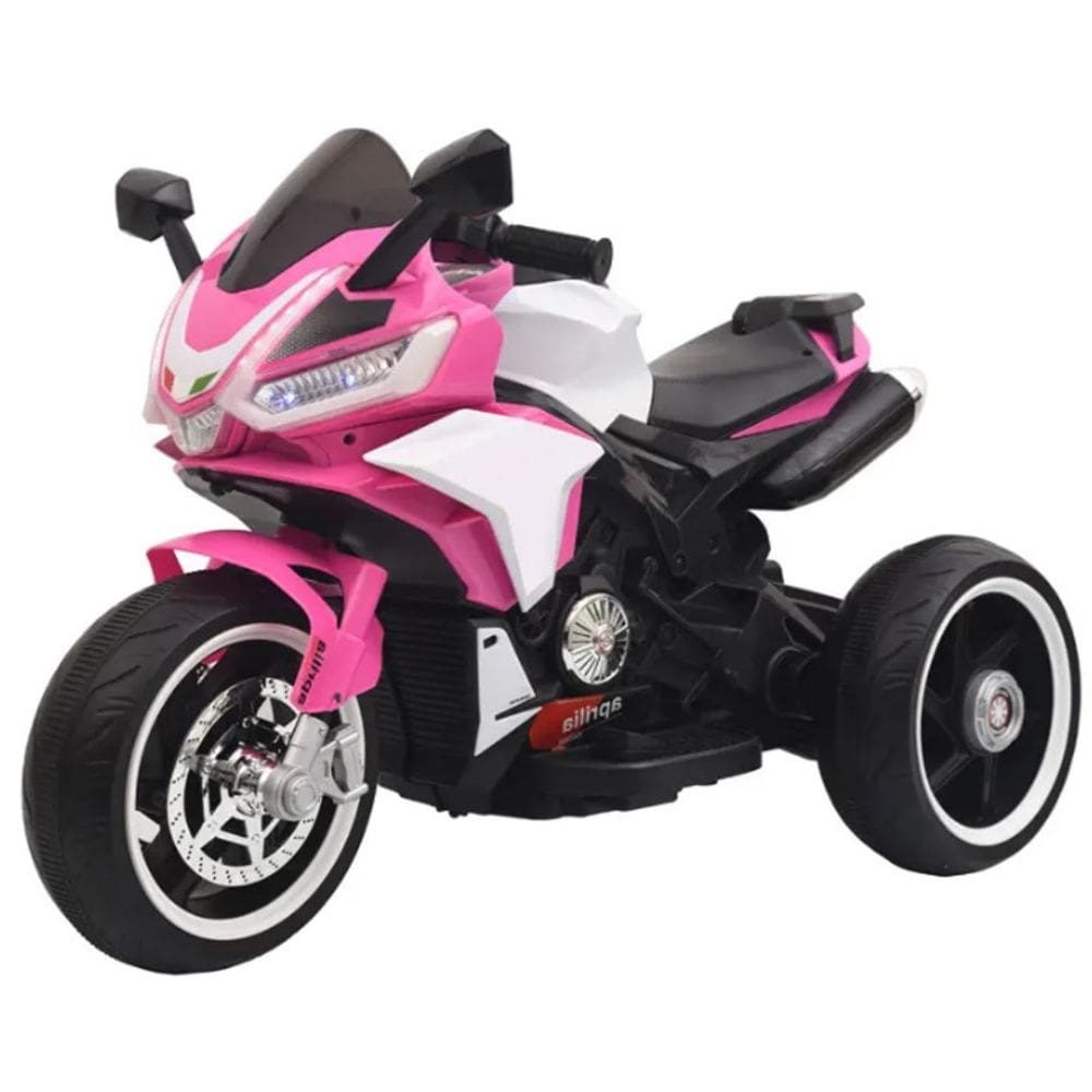 Moto Elétrica Rosa Infantil 3 Rodas 12V - Shiny Toys
