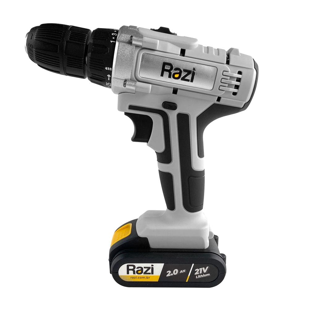 Parafusadeira E Furadeira A Bateria 21v Razi 3/8 Pol Bivolt + Acessórios