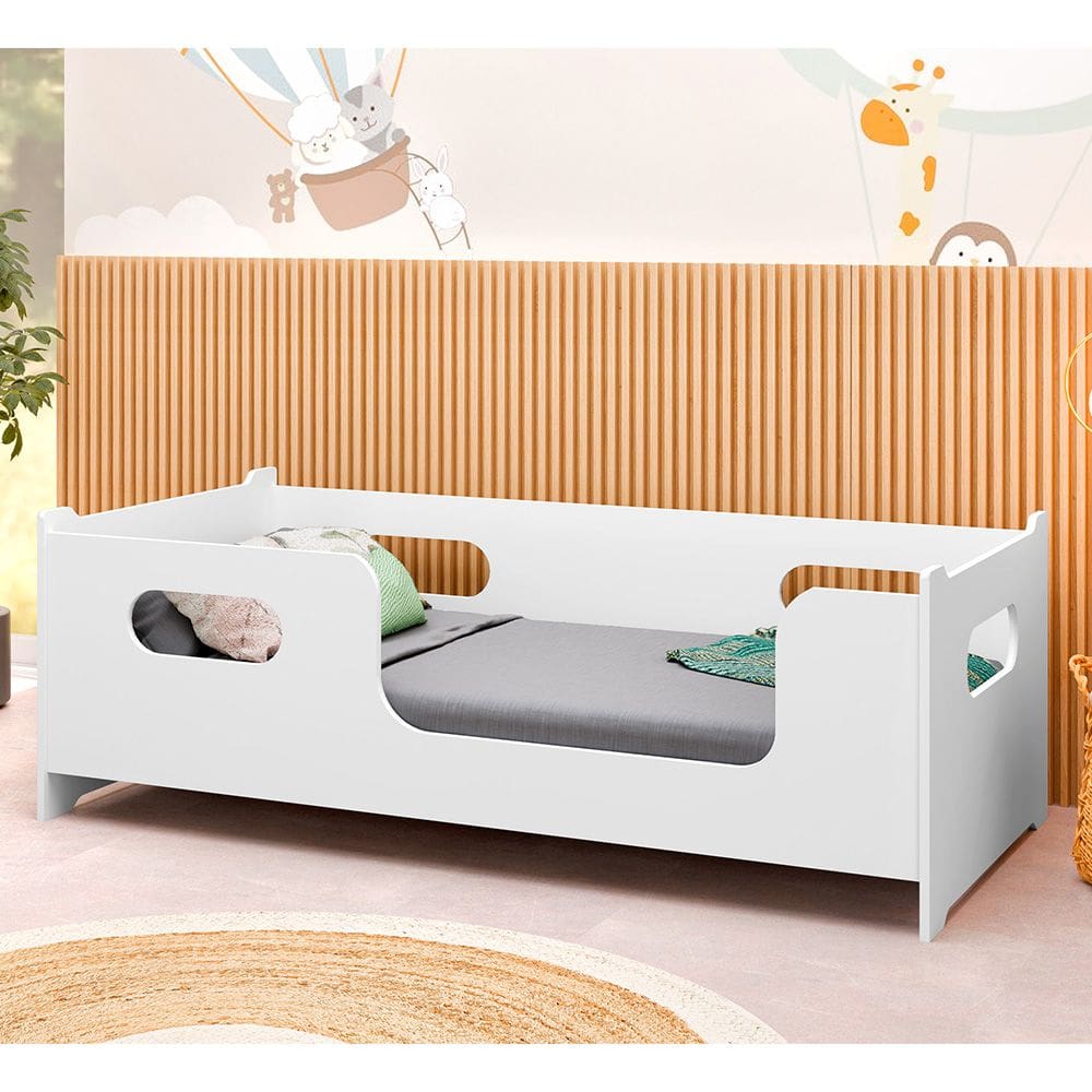 Conjunto Cama Solteiro Master Com Colchão Mdf - Branca