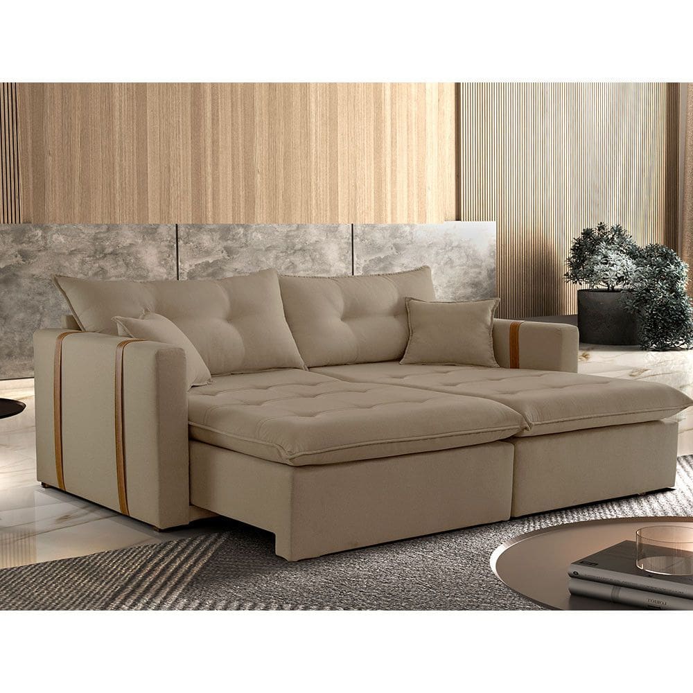 Sofa Cama e Reclinavel Lisboa 2,00m 03 Lugares Mola Ensacada Txr