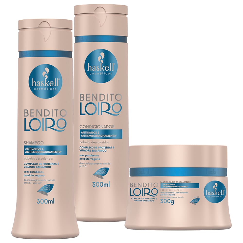Kit Bendito Loiro Haskell Shampoo + Cond. + Máscara 300ml/g