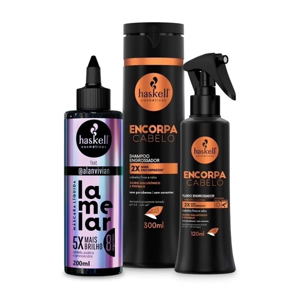 Kit Haskell Máscara Líquida Lamelar e Encorpa Cabelo