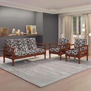 Jogo de Sofá Madeira Maciça Liz 3 Lugares e 2 Poltronas Multimóveis CR45274