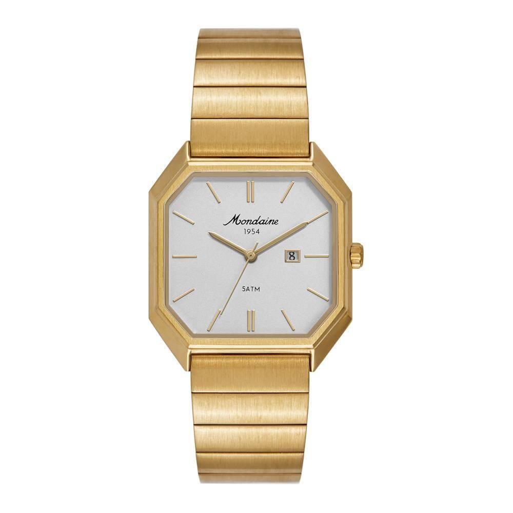 Relogio Mondaine Masculino Ref: 32849gpmvda1 Retangular Aço Dourado