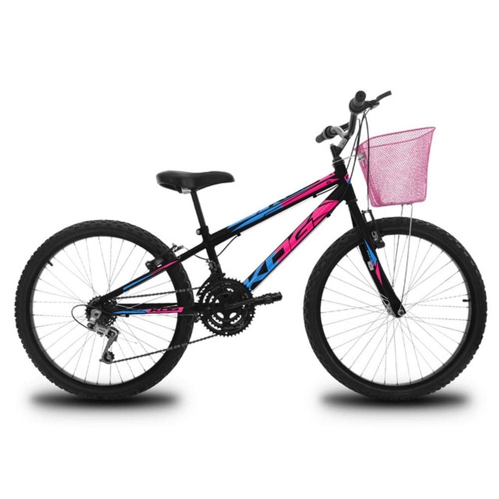 Bicicleta Infantil Aro 24 KOG Feminina 18V Cestinha