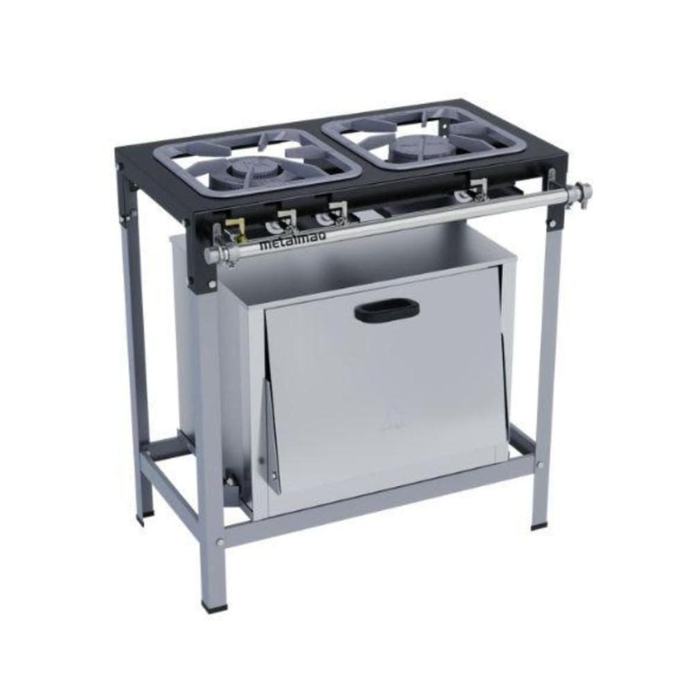 Fogão Industrial 2 Bocas 30x30 com Forno Metalmaq
