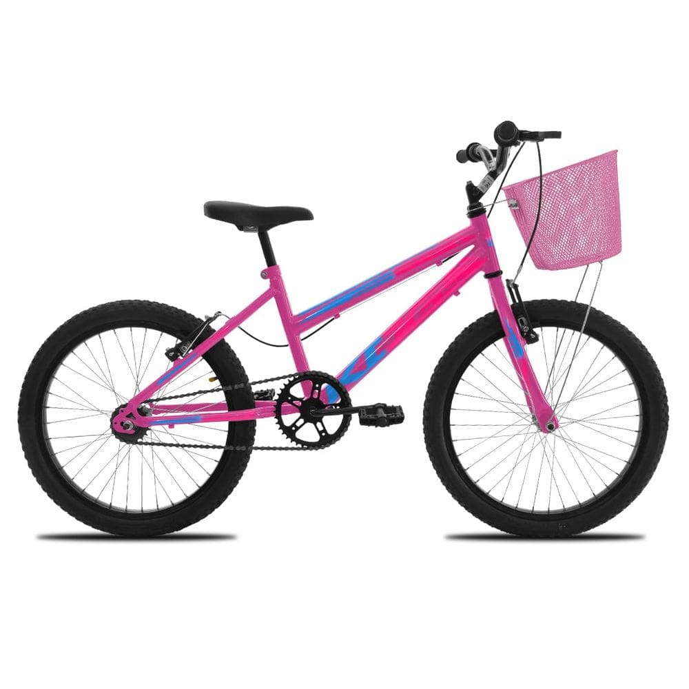 Bicicleta Infantil Feminina Aro 20 KOG com Cestinha Cor:Pink+Rosa