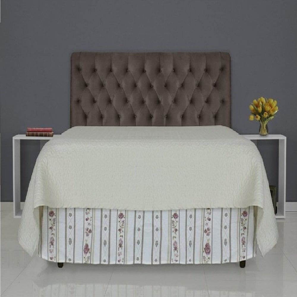 Cabeceira de Cama Box Casal Queen 158cm Pádua Veludo Marrom
