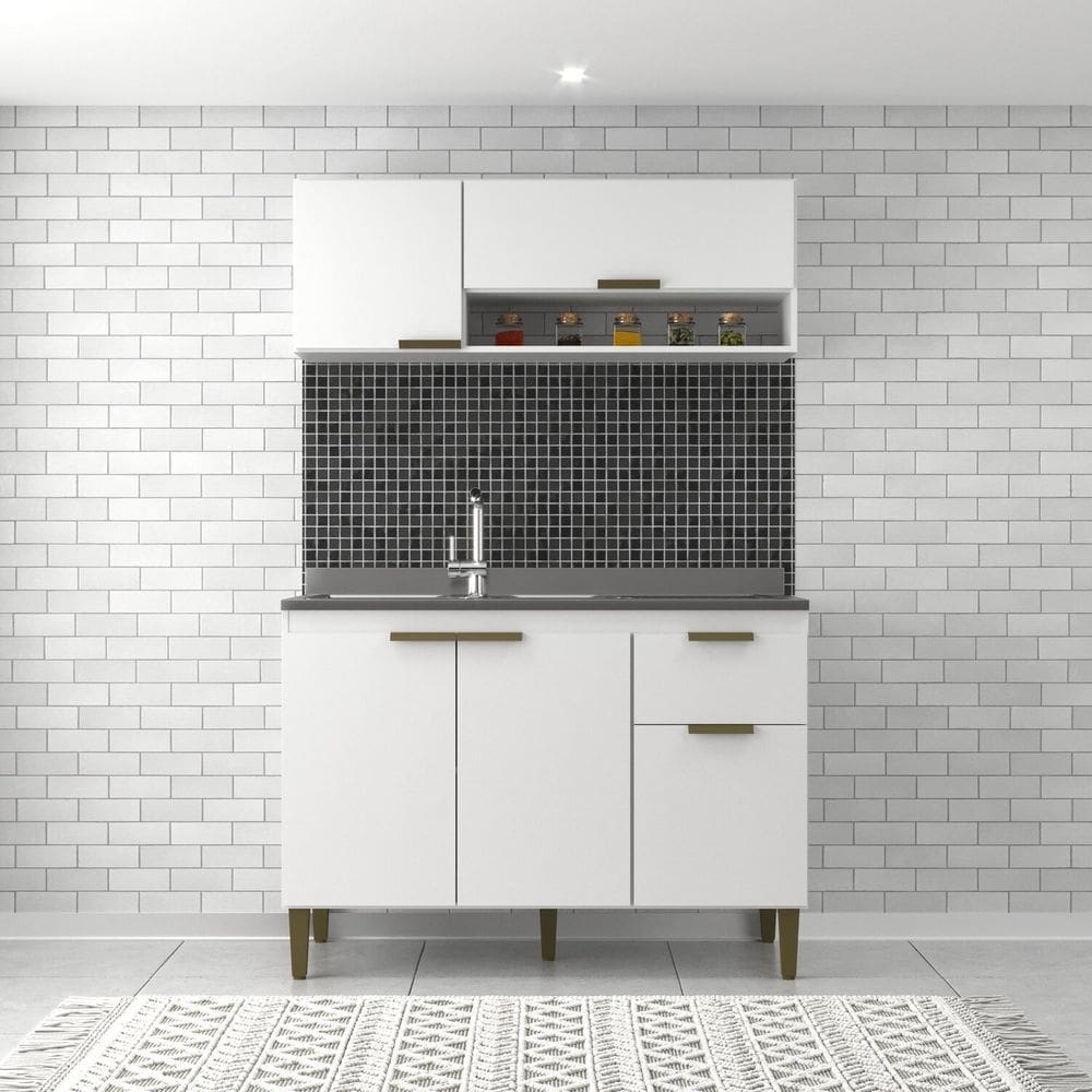 Cozinha Alana 2 Peças 2 Gavetas 4 Portas Branco
