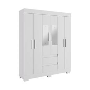 Guarda Roupa Casal 6 Portas 2 Gavetas Com Espelho Maya Acp Móveis Branco