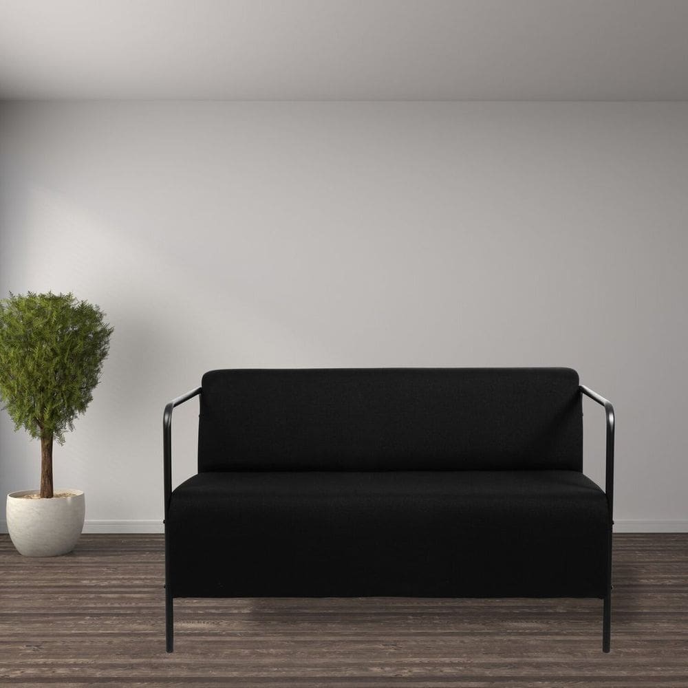 Poltrona para Sala de Estar 2 Lugares Lino Preto