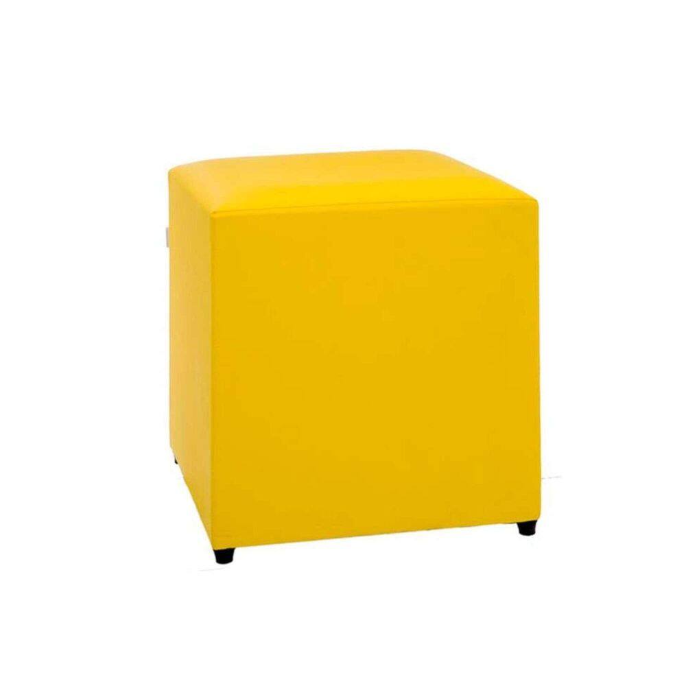 Puff Studio 40x40x40 Cm Courino sem Rodizios Amarelo