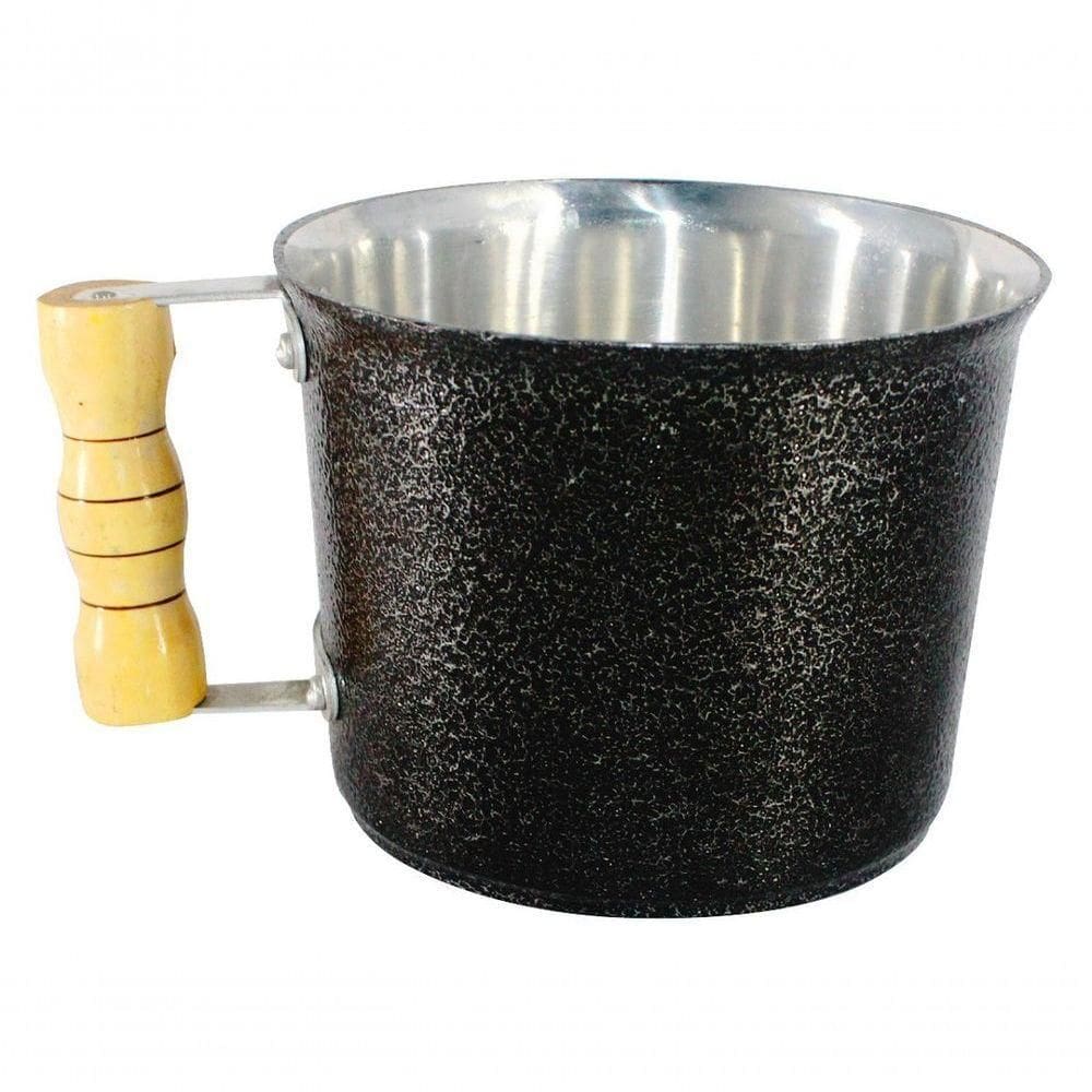 Canecão De Alumínio Cabo Madeira 4L Preto
