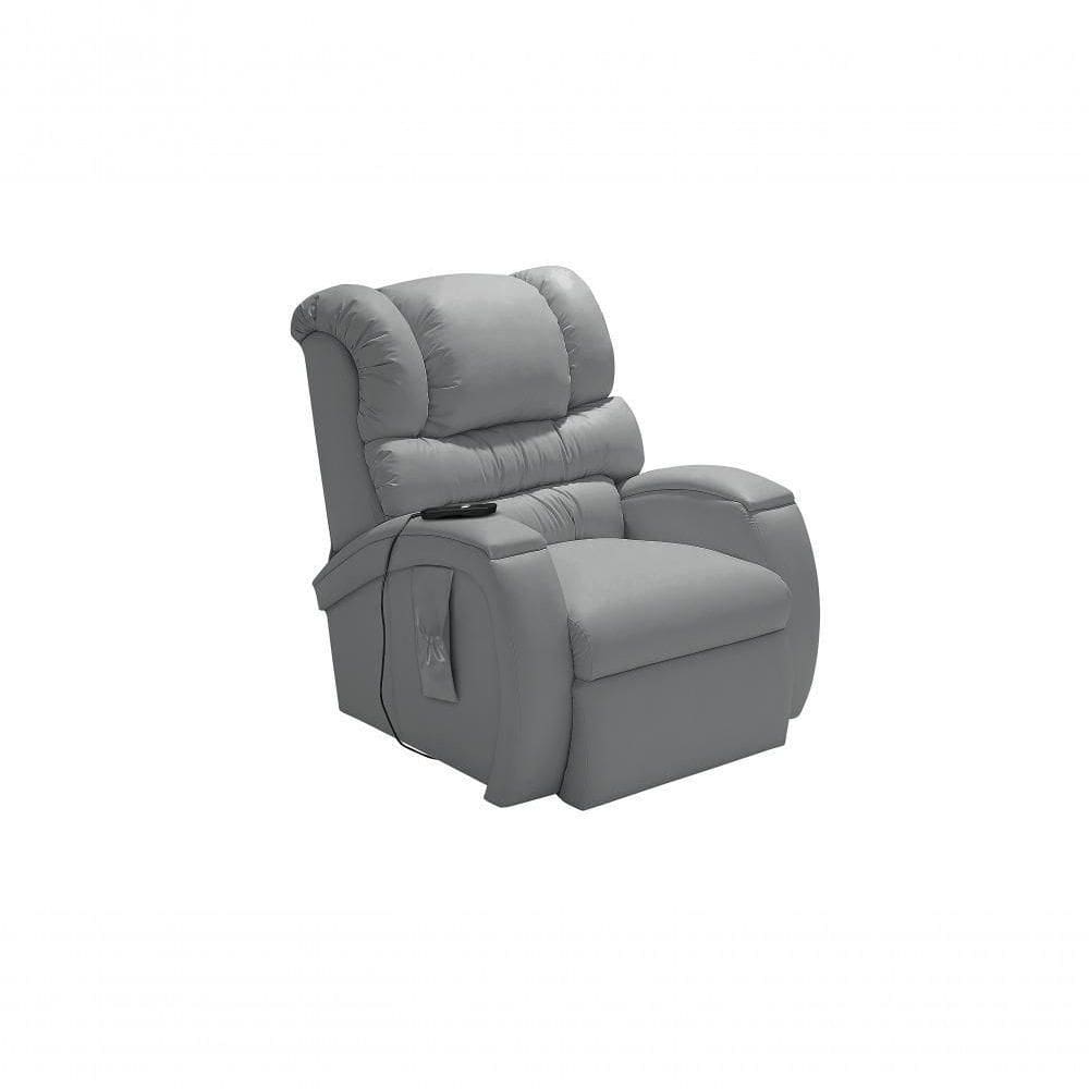 Poltrona Cadeira Imperial Reclinável Motorizada Corano Com Massageador E Lift Império Cinza