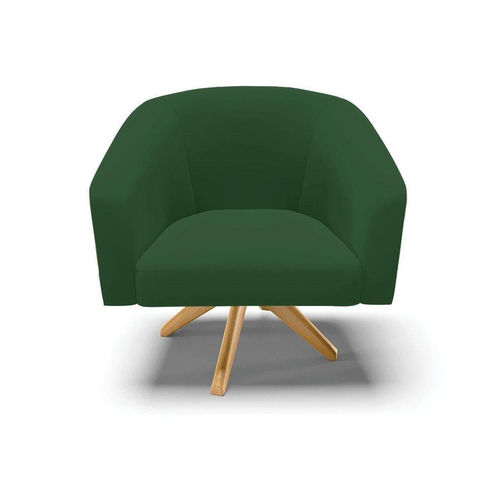 Cadeira Sala De Jantar Giratória Ma30 Stella Veludo D03 - D\`rossi Cor Verde