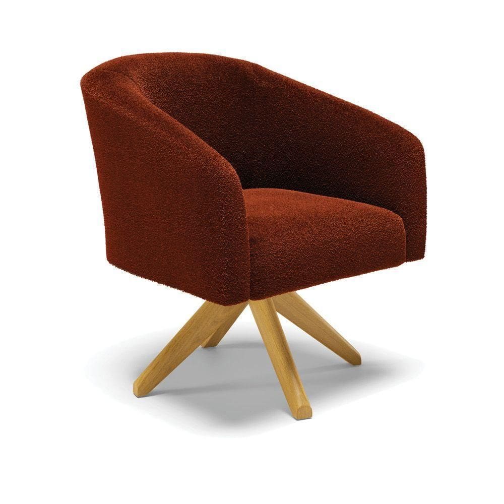 Cadeira Sala De Jantar Giratória Ma30 Stella Bouclê D03 - D\`rossi Cor Terra