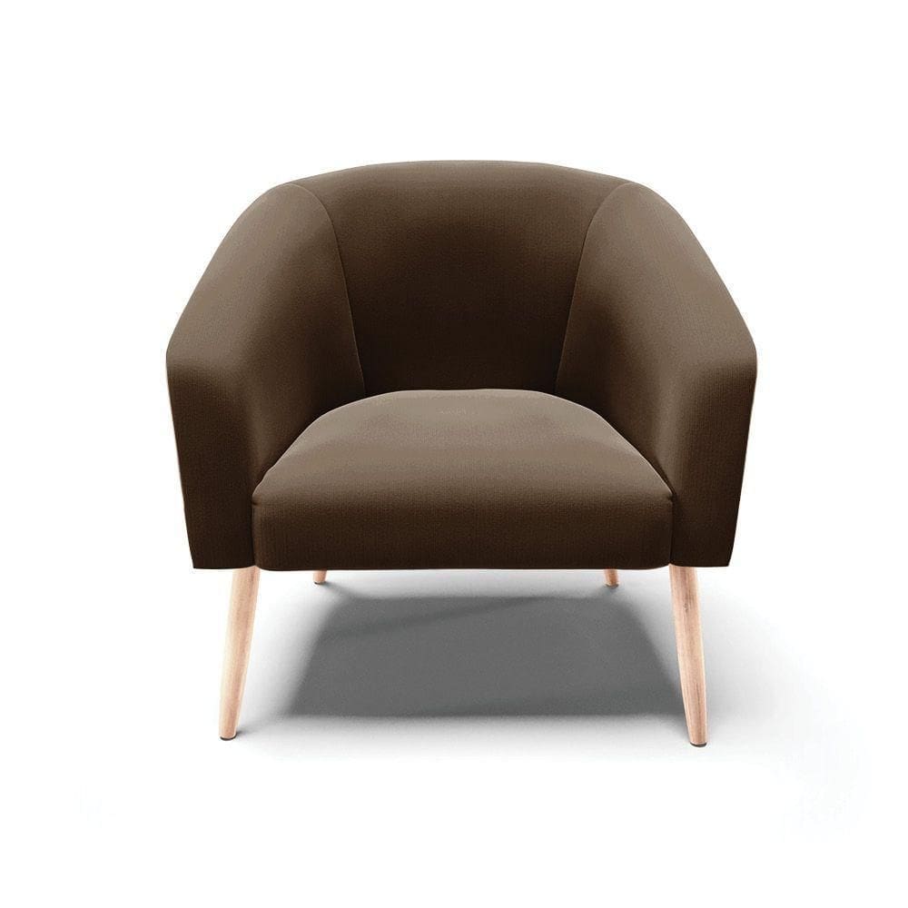 Cadeira Sala De Jantar Pé Palito Natural Stella Suede D03 - D\`rossi Cor Marrom