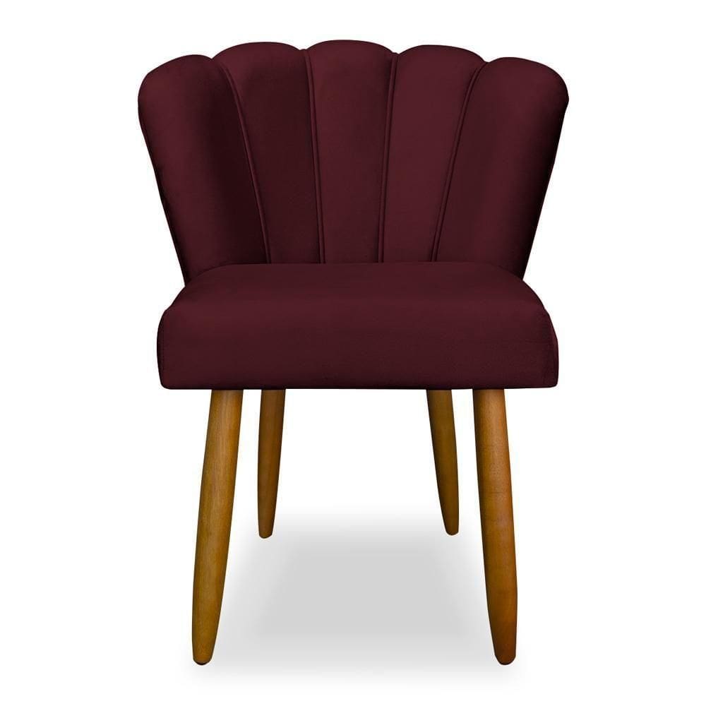 Cadeira Flor Para Quarto Penteadeira - Balaqui Decor Cor:bordo Bordo