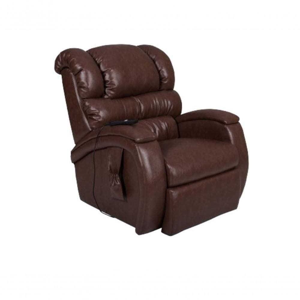 Poltrona Cadeira Reclinável Imperial Motorizada Massageadora Com Lift Courissimo Marrom