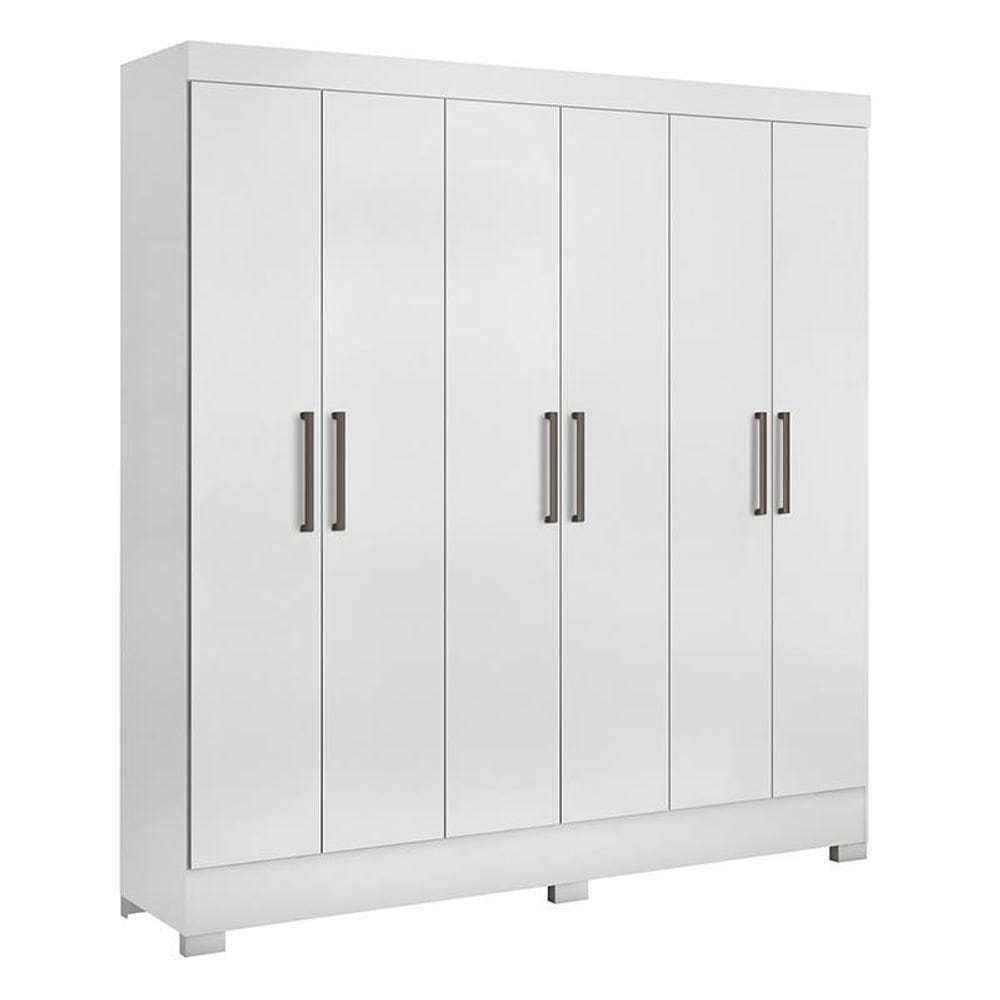 Guarda Roupa Casal Prático 6 Portas Branco - Demóbile Branco