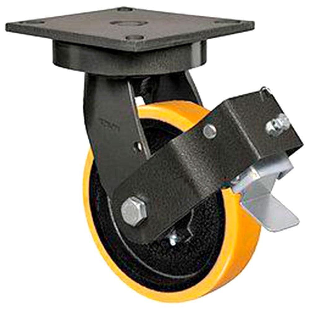 Rodízio Giratório PU 150mm com Freio FPD para até 700Kg