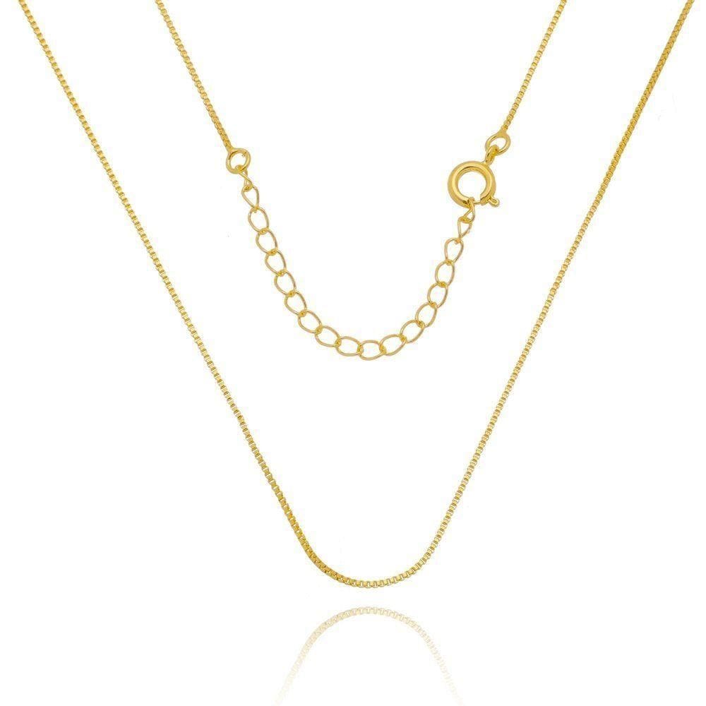 Colar Corrente Veneziana 0,8mm Banhada A Ouro 18k - 80cm