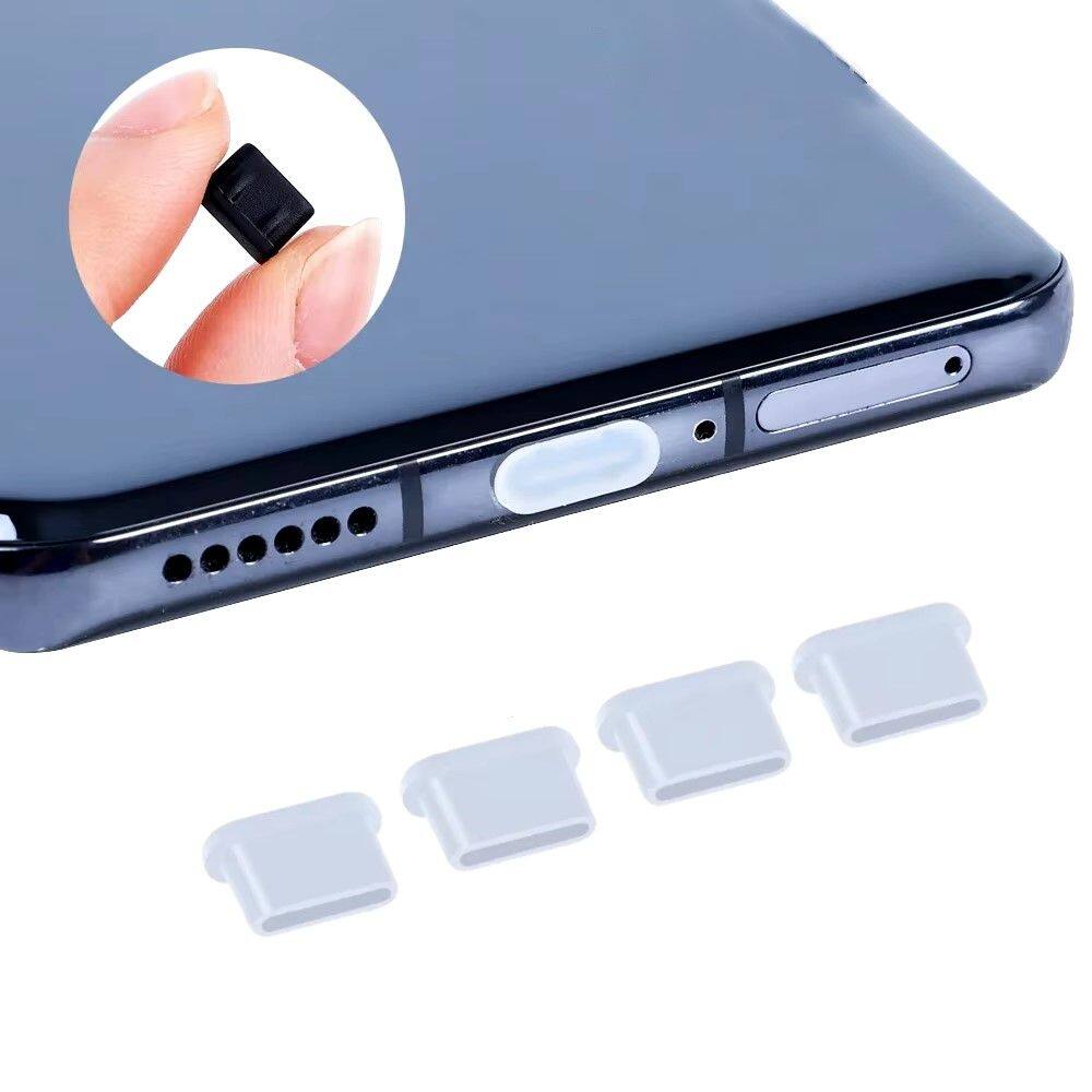 Kit 4 Tampa Anti Poeira Plug USB-C Smartphone Drone